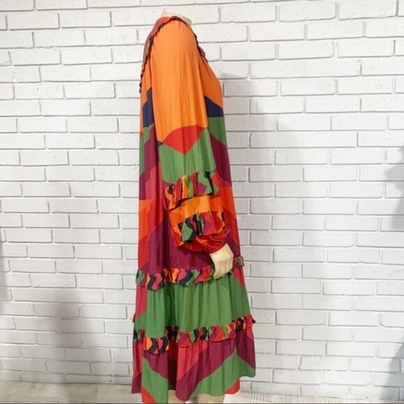 Farm Rio Women’s Juliana Stripes Midi Dress - Size Small - Picture 12 of 12